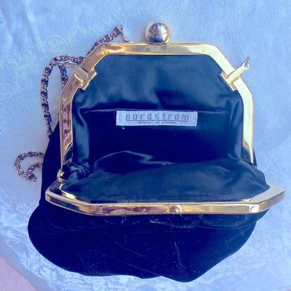 Nordstrom’s vintage black velvet crossbody mini handbag. - Picture 3 of 4